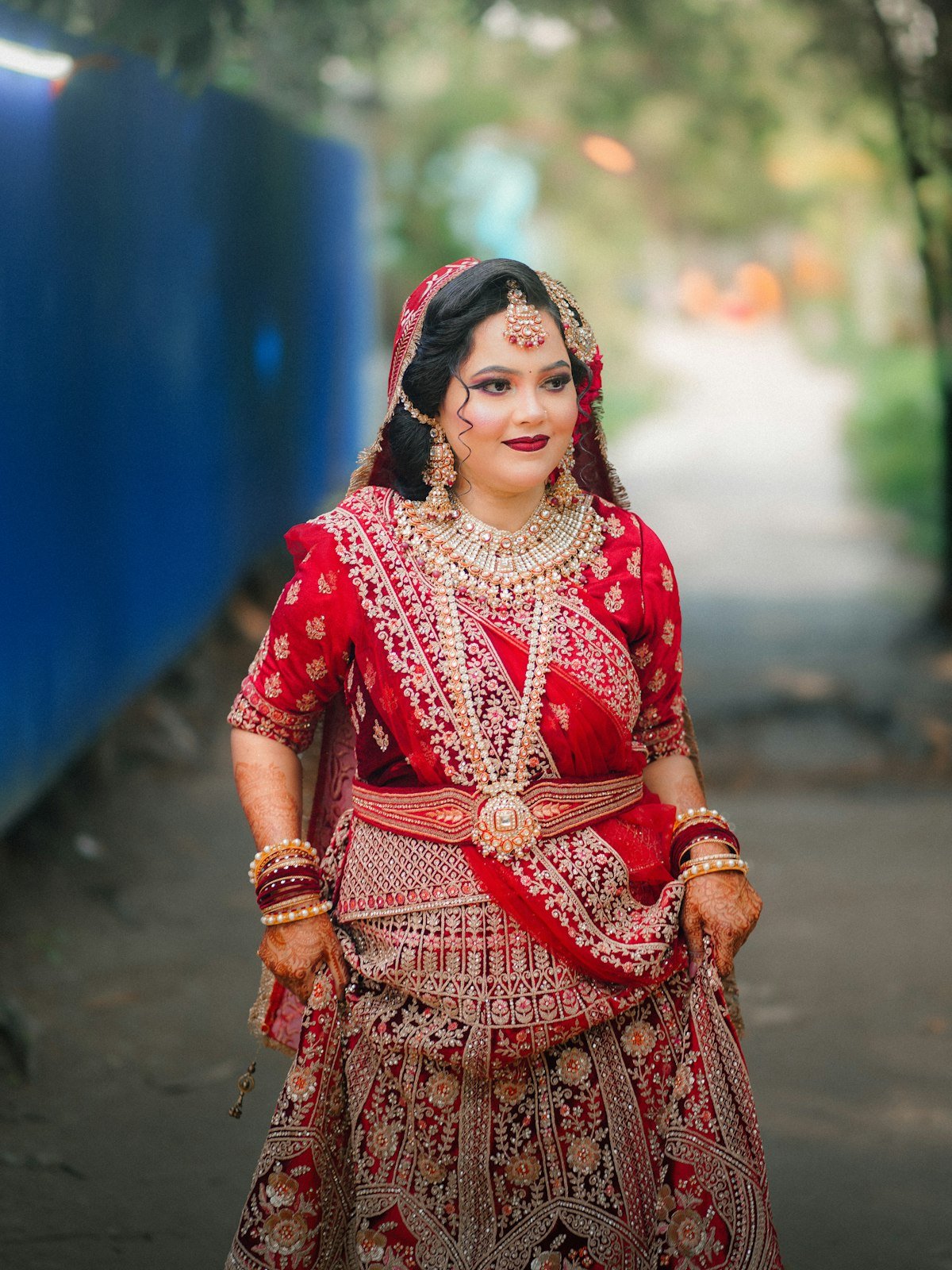 Deepika-Inspired Crimson Bridal Lehenga