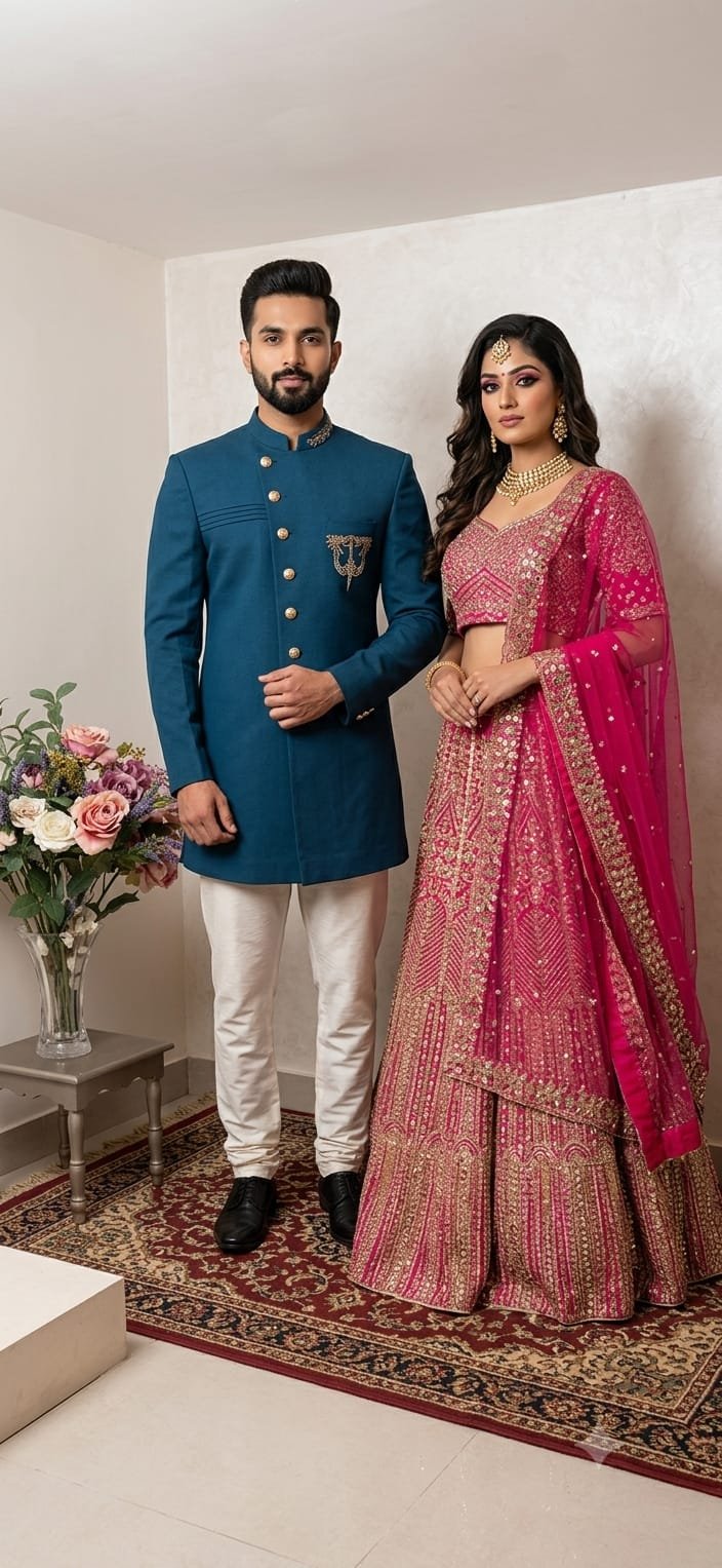 Magenta Zardozi Bridal Lehenga