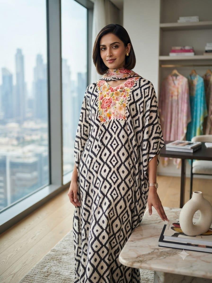Ikat Print Resort Kaftan