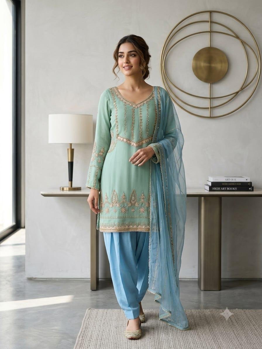Sage & Sky Dual-Tone Suit